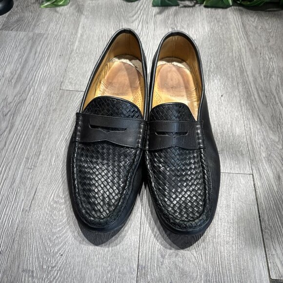 Allen Edmonds Taormina Black Leather Woven Penny Loafers Size 11.5 D main image 5